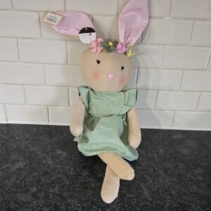 Weighted Bottom Floral Bunny Plush with Bendable Ears